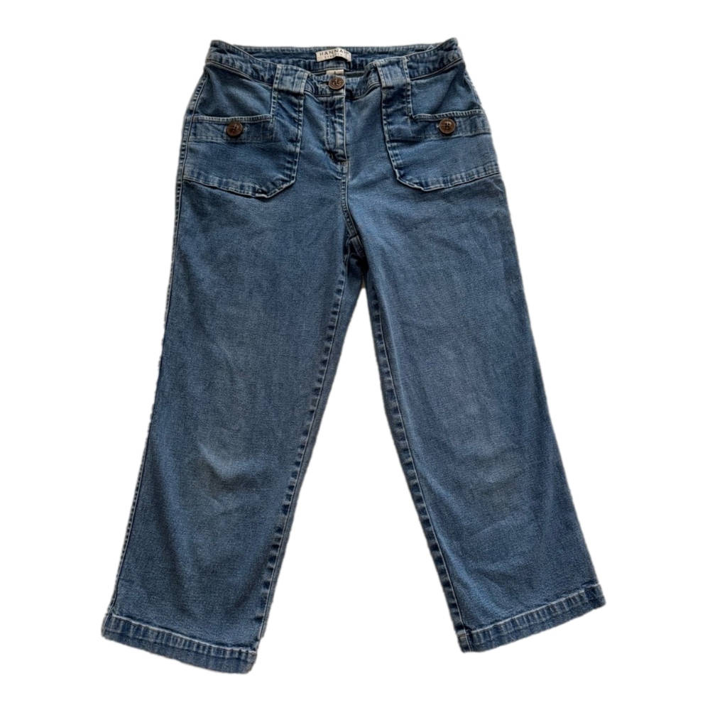 Hannah Stretch Mid Rise Denim Capri Jeans Size 6